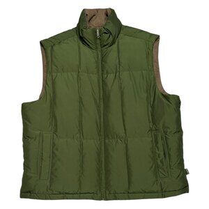 EDDIE BAUER REVERSIBLE GOOSE DOWN FILL Winter Puffer Parka Vest Mens 2XL